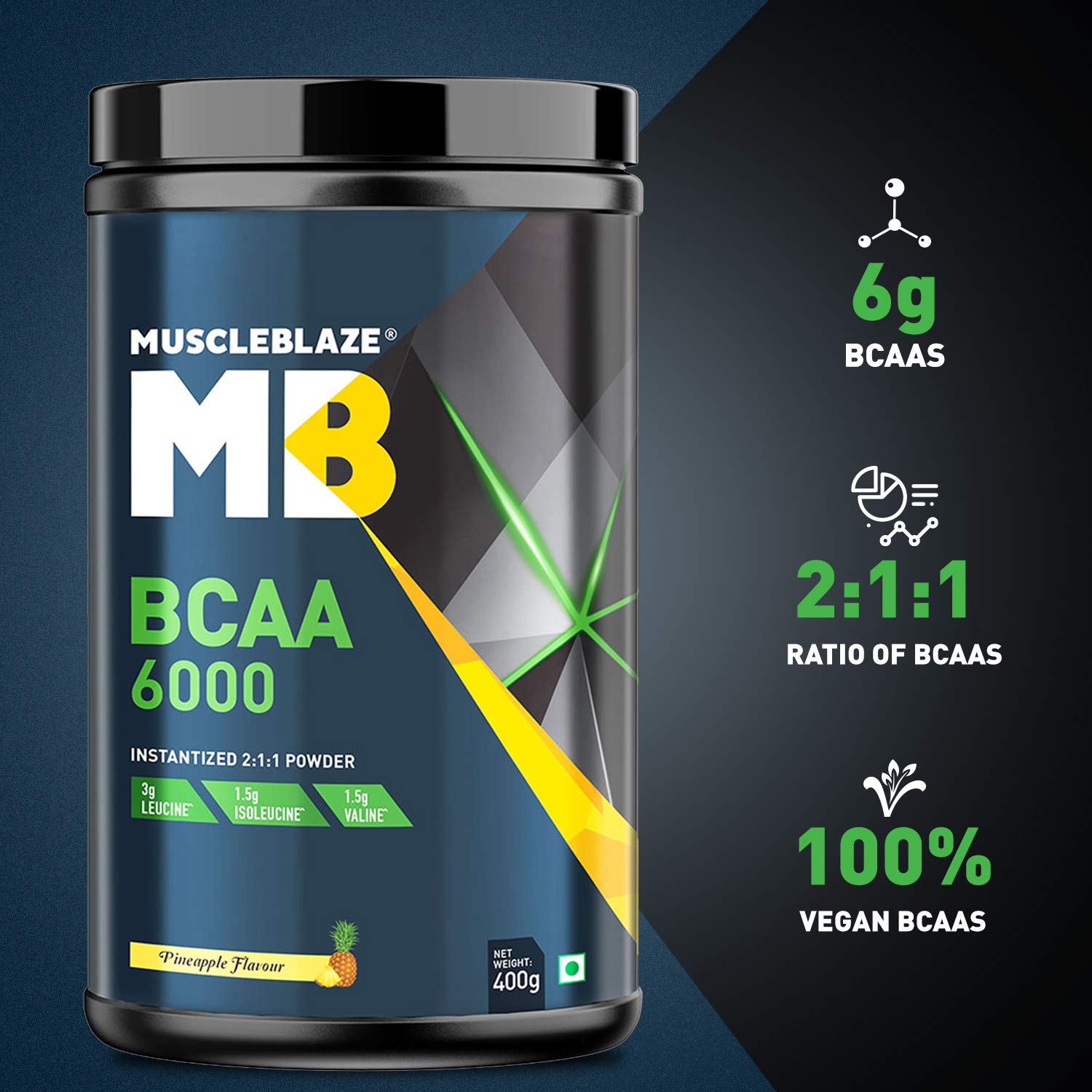 Image Of Muscleblaze Bcaa 6000 Amino Acid Supplement Powder Beast Nutrition