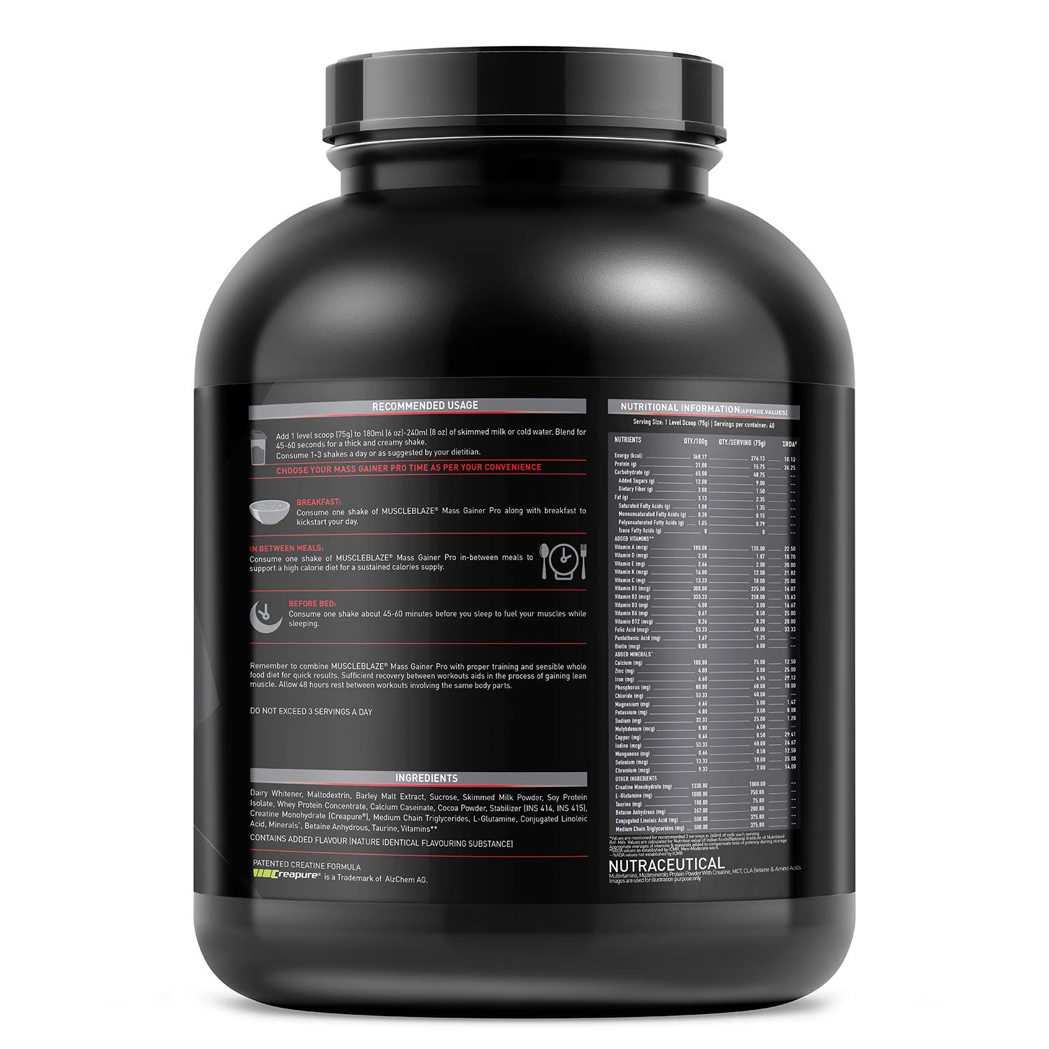 Image Of Muscleblaze Mass Gainer Pro With Creapure Beast Nutrition