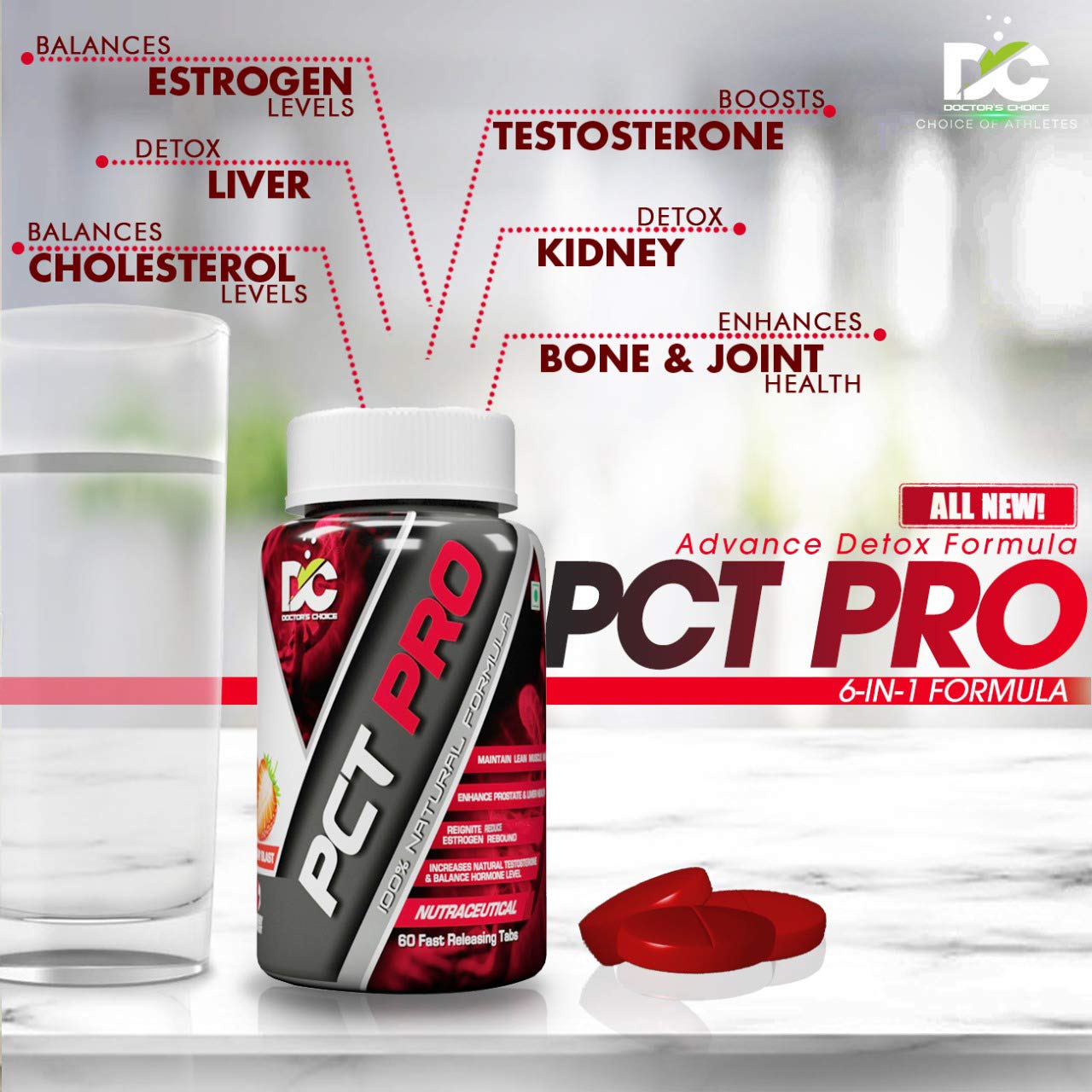 Image Of Doctor'S Choice Pct Pro, 60 Tablets, Strawberry Blast Beast Nutrition