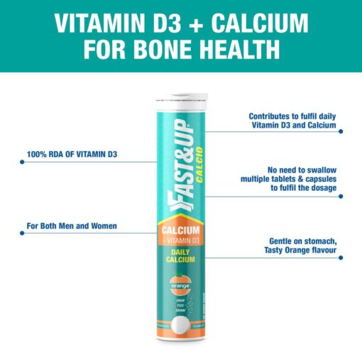 Image Of Fast &Amp; Up Calcio Calcium+ D3 Bone Health, 20 Tablets, Orange Beast Nutrition