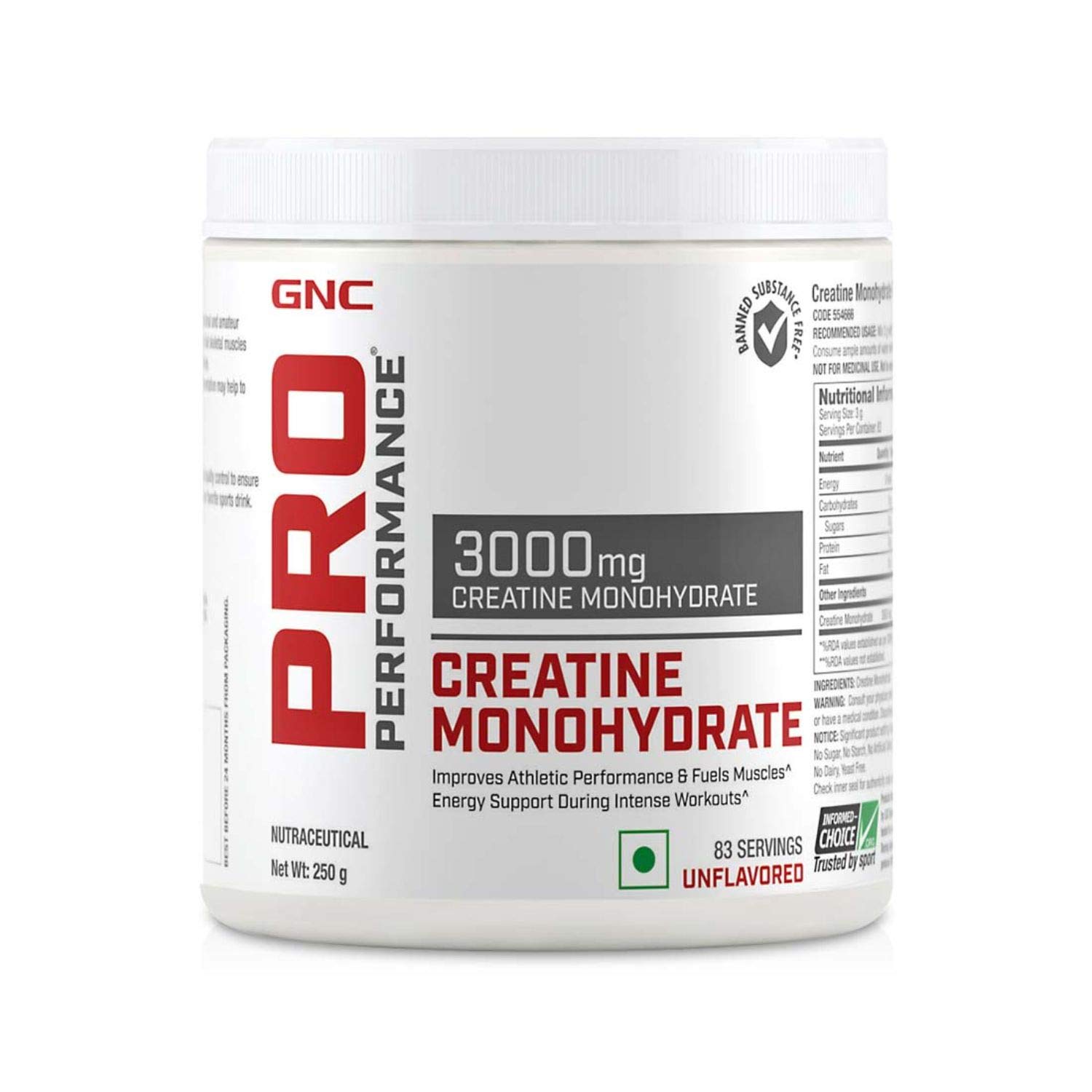 Image Of Gnc 3000Mg Creatine Monohydrate, 250G Unflavoured Beast Nutrition