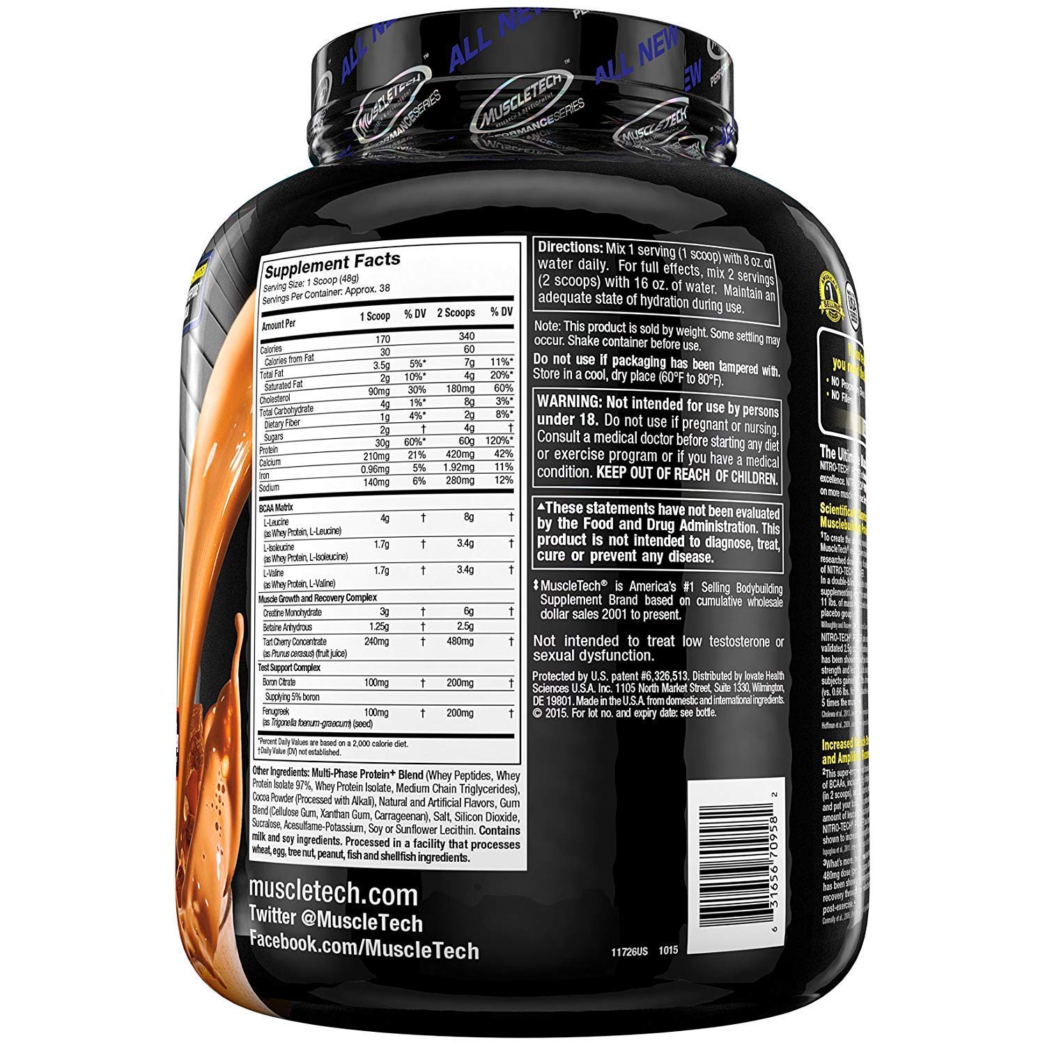 Image Of Muscletech Performance Series Nitrotech Power-Chocolate(4Lb) Beast Nutrition