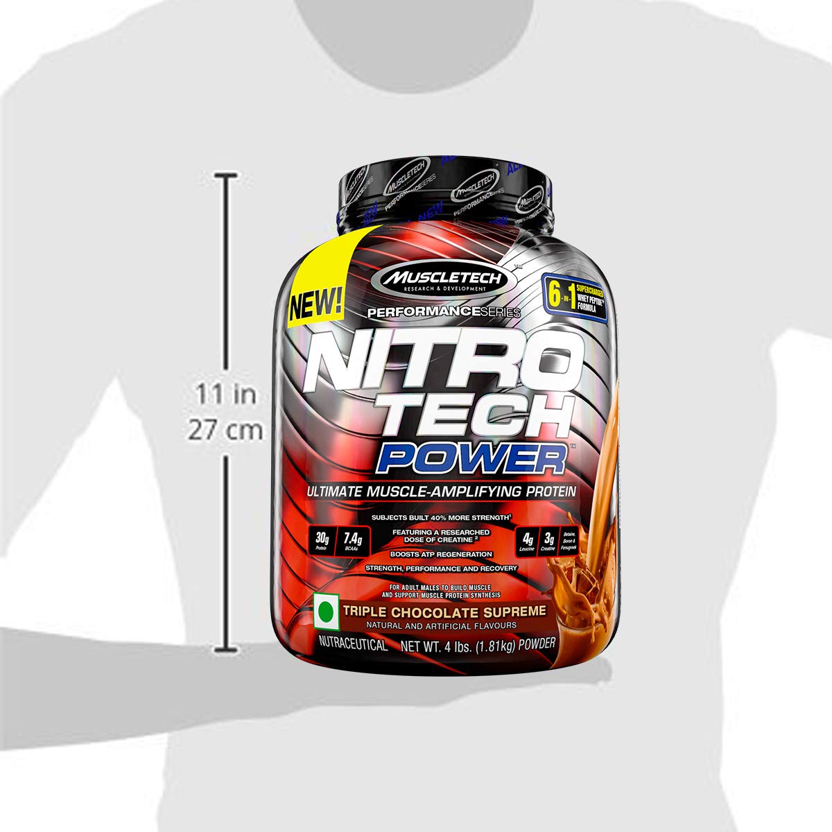 Image Of Muscletech Performance Series Nitrotech Power-Chocolate(4Lb) Beast Nutrition